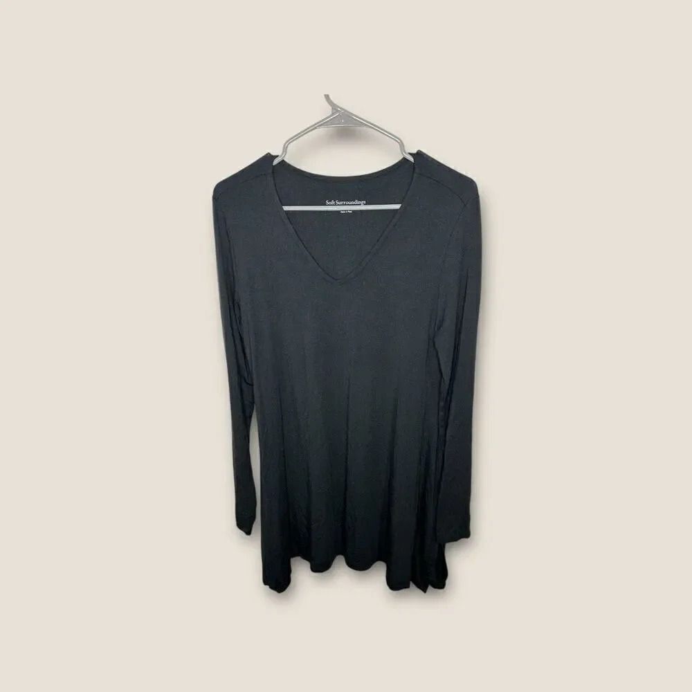 Soft Surroundings V-Neck Tunic Top Small Lagenlook Minimalist